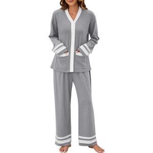 New Size Large Long Sleeve, Button Down Pajama Lounge Set